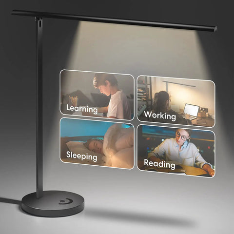 Sleek Metal Smart LED Desk Lamp With WiFi And Voice Control HomeKit Alexa And Google Home Compatibility in use