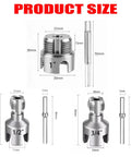 All In One PVC Pipe Threader Kit 3 Piece Set with Dies for 1/2, 3/4, and 1 inch NPT internal and external threads.