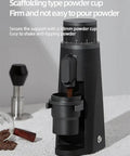 Compact Portable Electric Coffee Grinder Featuring A Kickass 48Mm Burr Mill With Stepless Adjustment For Beans Spices And Herbs Ultra Quiet Design For Grabbing Brews On The Road In Black showing a 58mm powder cup.
