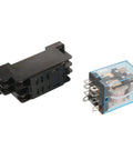 Heavy Duty 35mm DIN Rail DPDT Power Relay With 8P Pins, AC 24V Coil, Socket Included, 10A 240VAC And 28VDC