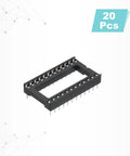 20Pcs DIP IC Socket Adapters Kit With 24 Pin Socket, 15.24mm Row Pitch, 2.54mm/0.1In Pitch, Breadboard Friendly For PCB Design
