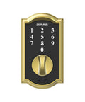 Camelot Touchscreen Electronic Deadbolt Lock with Keyless Entry and Bright Brass Finish for front doors