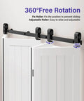 Durable 48 Inch Bifold Barn Door Hardware Kit for 44 Inch Closet Doors featuring J Shape Top Mount Rollers in black steel.
