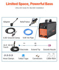 Pro Spec 50 Amp Plasma Cutter With Non-Touch Pilot Arc Torch, Dual Voltage 110V And 220V IGBT Inverter and accessories diagram.