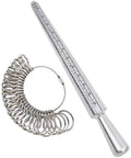 Ring Sizer Kit With 27 Piece Gauge Set For Finger Sizing Aluminum Mandrel And Stainless Steel Gauge Set US Sizes 1 To 15 And EU 41 To 76