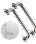2 Pack 16 Inch Shower Grab Bars Matte Black Stainless Steel 1.25 Inch Diameter Rock Solid Heavy Duty Safety Hand Rail Support