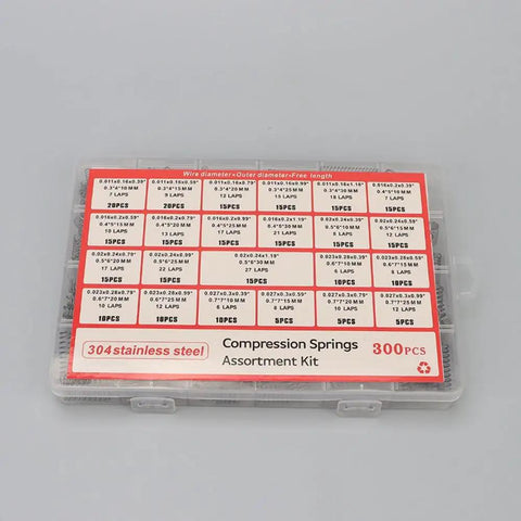 Super Awesome 300 Pcs Compression Spring Assortment Kit With 23 Various Sizes Premium Stainless Steel Springs For Mechanical Repair Auto Fixing Electronic DIY Projects Hardware Tools, clear case