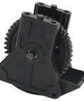 Rock Solid Two Speed Gearbox With Corrosion Resistant Transmission Case For RC Cars, black heavy duty plastic and steel design.