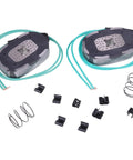 Two AIVWUMOT 10-inch electric trailer brake magnets with turquoise wiring and mounting hardware