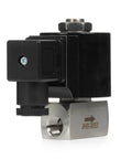 Quarter Inch High Pressure Solenoid Valve 160 Bar Stainless Steel 12V DC High Temperature IP65 For Water Gas Oil And Fluid Control
