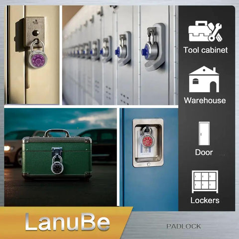 2 Inch Wide Dial Combination Lock With Preset Three Digit Code Black Turnplate Pack Of 16 on lockers and toolboxes