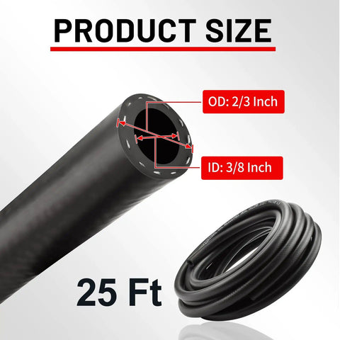 Durable Three Eighths Inch Fuel Line Hose For Auto Use 25 Feet NBR Rubber Push Lock Hose For Car Engine SAE Thirty R Seven 300 PSI