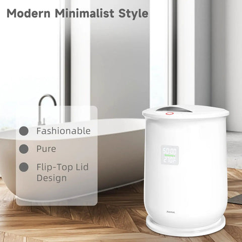 Hot Towel Warmer Bucket For Home Spa Vibe Portable Unit With Auto Shut Off Fits Two 40x70 Towels LED Display Four Time Settings