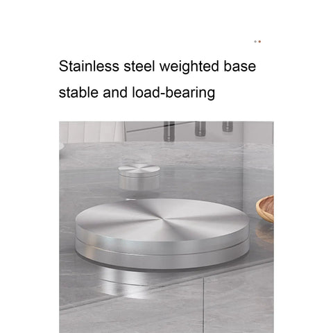 Tempered Glass Lazy Susan Turntable With Aluminum Swivel Bearing on kitchen countertop, extra large 100cm diameter