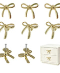 Gold Bow Cabinet Knob Set With Screws 8 Pack Vintage Brass Drawer Pulls For Dresser Cabinets Cupboards And Vanities
