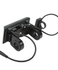 Back view of SW900 LCD Display Meter for Electric Bikes and Scooters with waterproof connectors and universal mounting bars