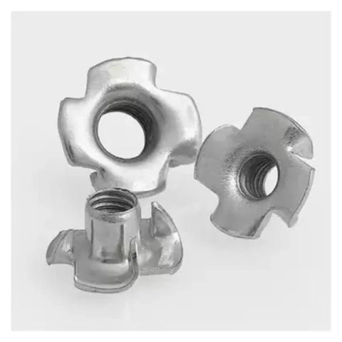 Four Claw T Nuts 20Pcs Zinc Plated M2 Blind Insert Tee Nut For Wood Furniture And Speaker Enclosures displayed on white background