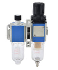 Compact Pro Grade FRL Unit With Regulator And Lubricator And Oil Separation For Industrial Pneumatic Tools, front view