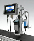 Smooth Operator Inline Industrial Inkjet Printer With Smart Touch Panel showing ink cartridge and screen for automated date codes.