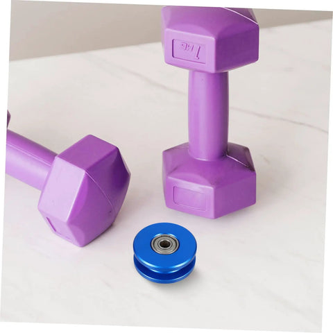 Aluminum U Groove Pulley Wheel With Heavy Duty Silent Roller And Double Bearings For Fitness Equipment And Home Gym Cable Systems For Durable Gym Pulley Wheel To Improve Smooth Quiet Workouts blue aluminum pulley wheel with bearing
