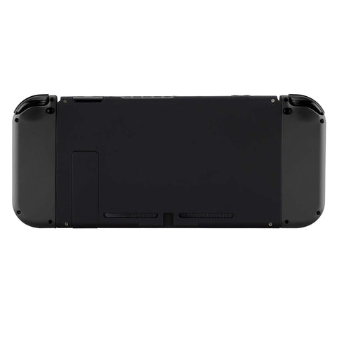 Soft Touch Black Console Back Plate Replacement For Nintendo Switch With Kickstand Easy Install Durable DIY Shell Case For Custom Look And Protection JoyCon Shell Not Included
