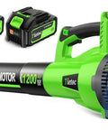 Cordless Leaf Blower With Brushless Motor, 1200W Power, 6 Speed Settings, Includes 2x 4.0Ah Batteries, Heavy Duty Yard Cleanup