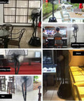 Heavy Duty Outdoor Misting Floor Fan With Three Speed Settings And Wide Swing in outdoor cafe with fine mist effect.