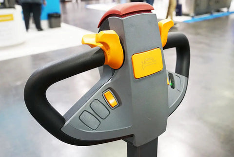 Control panel of Heavy Duty Electric Walkie Pallet Truck With 3300 Lb Capacity with buttons for easy operation.