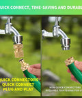 Solid Brass Garden Hose Quick Connect Set With Three Quarter Inch Thread Fittings showing easy connection and disconnection