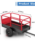 Beast Of A 1700 Lbs Heavy Duty Steel Dump Trailer dimensions with removable sides and 16 inch tires for ATV tractor use