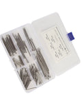 Stainless Steel Cotter Pin Set For Auto Repair And Workshop, 90 Pieces, 304 Grade Fasteners In 6 Sizes in plastic case