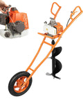 Gas Powered Post Hole Digger With 11 Inch Bit, 63cc Two Stroke Earth Auger For Fence Posts, Garden And Tree Planting, orange design
