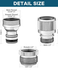 Detailed view of Brass Faucet Quick Connector Hose Adapter dimensions and thread specifications for easy connection.