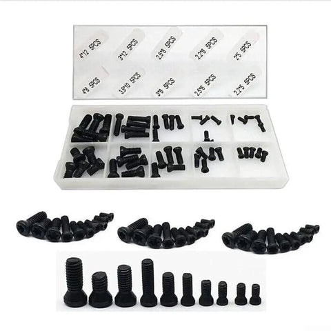 No Fuss Rock Solid Heavy Duty Carbide Insert Fixing Screw Set For CNC Lathe Tool Holders With M2 M2.5 M3 M3.5 M4 Sizes 50 Pieces in organized case