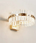 Top Tier Led Crystal Wall Sconces With A Clean Neoclassical Look And A Smooth Glare Free Glow, gold and clear crystal design.
