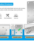 Four Pack Badass Stainless Steel Flat Mending Plates for Wood DIY fixes. 140x50mm with double-wide design and anti-rust features.