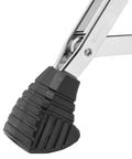 Solid As A Rock Drum Throne Stool With Plush Memory Foam Backrest chrome legs and black rubber foot for stability and grip.