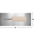 Top view of Professional Flooring Adhesive Trowel One Sixteenth Inch Square Notch, Tempered Steel Blade, Large Wood Handle, dimensions shown