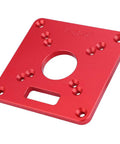 Kickass Router Table Insert Plate Slick Hard Anodized Aluminum 6061 Mount For Makita Routers and Trimming Tools, red finish.