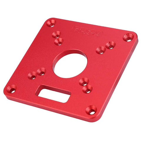 Kickass Router Table Insert Plate Slick Hard Anodized Aluminum 6061 Mount For Makita Routers and Trimming Tools, red finish.