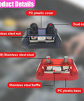 Hardcore M8 Bus Bar Power Distribution Block With Dual Stud Battery Terminal Connections rated for 250 Amps showcasing PC plastic cover and stainless steel components.