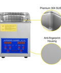 Top Shelf Ultrasonic Cleaner Featuring A Rock Solid 6 Liter Stainless Steel Tank And 200 Watt 40 Khz Heating Function To Kick Stubborn Grime Off Jewelry Glasses Brass And Tools, detailed control panel and basket.