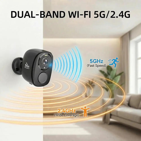 4 Pack 5G And 2 4G Wireless Security Cameras Outdoor Indoor Battery Powered 2K AI Motion Detection Siren Alarm WiFi Home Surveillance