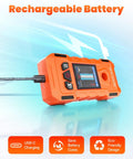 6-in-1 Stud Finder Wall Scanner, Electronic Wall Detector with rechargeable battery and USB-C charging port.