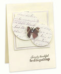 Handmade card with butterfly design and text, showcasing 3 Inch Circle Lever Action Craft Punch For Paper Crafting And Scrapbooking Handy Compact Tool