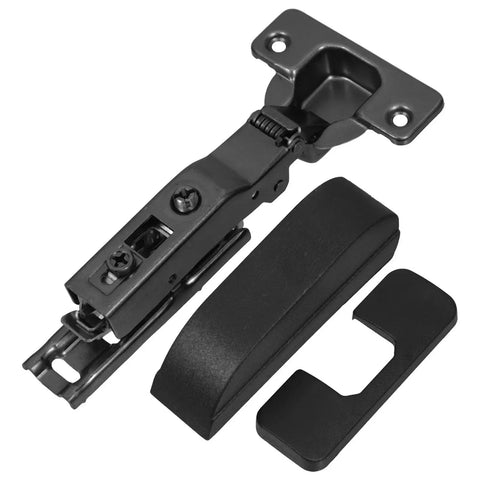 Hidden Cabinet Door Hinge With Silent Damping And Soft Close Premium Kitchen Hinge Set with mounting hardware, black metal hinge