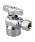 Built Tough Lead Free Brass Quick Twist Angle Shut Off Valve Two Pack Smooth Chrome Plated Finish 1/2 Inch Fip 3/8 Inch Compression.