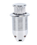 Push Button Keyless Cabinet Lock For RVs And Motorhomes, Embedded Latch shown with sleek chrome finish