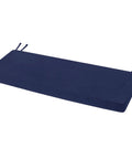 Rainproof Outdoor Bench Cushion 48 By 16 Inches With Ties Blue For Patio Furniture Garden Settee Or Porch Pad 3 Year Color Fastness