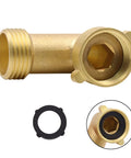 Garden Hose Elbow 90 Degree Solid Brass Quick Adapter For Irrigation And Watering Heavy Duty Connector with rubber gasket